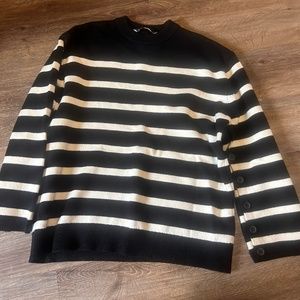 Zara black and white striped sweater size s